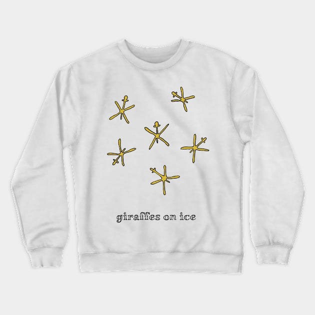 Giraffes on Ice Crewneck Sweatshirt by Bumblebeast